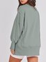 Sweat-shirts Décontracté Plain Printemps / Automne Quotidien Ample Pull-over Droit Régulier Poche Couture pour Femmes