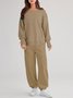 Sweat-shirts Décontracté Plain Printemps / Automne Quotidien Ample Pull-over Droit Régulier Poche Couture pour Femmes