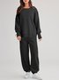 Sweat-shirts Décontracté Plain Printemps / Automne Quotidien Ample Pull-over Droit Régulier Poche Couture pour Femmes