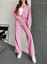 Deux Pièces Ensembles Décontracté Plain Printemps / Automne Polyester Quotidien Coupe Régulière Manches Longues Régulier Élasticité moyenne pour Femmes