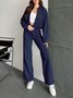 Deux Pièces Ensembles Décontracté Plain Printemps / Automne Polyester Quotidien Coupe Régulière Manches Longues Régulier Élasticité moyenne pour Femmes