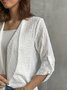 Kimono Décontracté Plain Été Naturel Aucune élasticité Quotidien Demi Manche Trapèze T.-N.-L. pour Femmes
