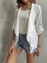 Kimono Décontracté Plain Été Naturel Aucune élasticité Quotidien Demi Manche Trapèze T.-N.-L. pour Femmes