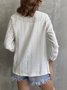Kimono Décontracté Plain Été Naturel Aucune élasticité Quotidien Demi Manche Trapèze T.-N.-L. pour Femmes