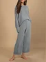Deux Pièces Ensembles Femmes Décontracté Plain Printemps / Automne Acrylique Naturel Ample Top Avec Jupe Droit Élasticité moyenne