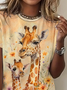 T-shirts Femmes Décontracté Été Cerf Aucune élasticité Quotidien Ample Jersey Meilleure vente Régulier