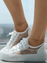 Chaussures de skate Femmes Décontracté Plain Toutes Les Saisons Quotidien à Talon Plat Toile Tulle Caoutchouc à Lacets