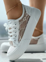 Chaussures de skate Femmes Décontracté Plain Toutes Les Saisons Quotidien à Talon Plat Toile Tulle Caoutchouc à Lacets