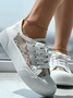 Chaussures de skate Femmes Décontracté Plain Toutes Les Saisons Quotidien à Talon Plat Toile Tulle Caoutchouc à Lacets
