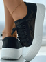 Chaussures de skate Femmes Décontracté Plain Toutes Les Saisons Quotidien à Talon Plat Toile Tulle Caoutchouc à Lacets