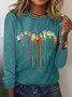 T-shirts Décontracté Printemps / Automne Coeur/cordé Micro-élasticité Ample Jersey Standard Régulier Oui pour Femmes
