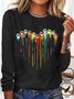 T-shirts Décontracté Printemps / Automne Coeur/cordé Micro-élasticité Ample Jersey Standard Régulier Oui pour Femmes