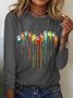T-shirts Décontracté Printemps / Automne Coeur/cordé Micro-élasticité Ample Jersey Standard Régulier Oui pour Femmes