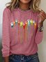 T-shirts Décontracté Printemps / Automne Coeur/cordé Micro-élasticité Ample Jersey Standard Régulier Oui pour Femmes