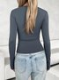 T-shirts Femmes Décontracté Plain Printemps / Automne Polyester Micro-élasticité Manches Longues Régulier Droit Régulier