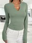 T-shirts Femmes Décontracté Plain Printemps / Automne Polyester Micro-élasticité Manches Longues Régulier Droit Régulier