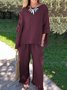 Deux Pièces Ensembles Femmes Décontracté Plain Printemps / Automne Polyester Ample Manches trois quarts Col Rond Droit Régulier