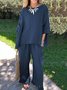 Deux Pièces Ensembles Femmes Décontracté Plain Printemps / Automne Polyester Ample Manches trois quarts Col Rond Droit Régulier