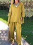 Deux Pièces Ensembles Femmes Décontracté Plain Printemps / Automne Polyester Ample Manches trois quarts Col Rond Droit Régulier