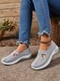 Chaussures à Tige Basse Femmes Décontracté Plain Toutes Les Saisons à Talon Plat Tulle Tissu de Maille Caoutchouc à Enfiler Chaussures à Tige Basse