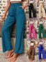 Pantalons Femmes Décontracté Plain Printemps / Automne Taille Haute Aucune élasticité Quotidien Ample Long Régulier