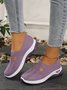 Chaussures à Tige Basse Femmes Décontracté Plain Toutes Les Saisons à Talon Plat Tulle Tissu de Maille Caoutchouc à Enfiler Chaussures à Tige Basse
