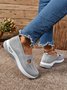 Chaussures à Tige Basse Femmes Décontracté Plain Toutes Les Saisons à Talon Plat Tulle Tissu de Maille Caoutchouc à Enfiler Chaussures à Tige Basse