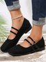 Chaussures à Tige Basse Femmes Décontracté Plain Toutes Les Saisons Quotidien à Talon Plat Faux Suède PU Caoutchouc à Enfiler