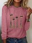T-shirts Décontracté Printemps / Automne Cerf Quotidien Ample Manches Longues Col Rond Régulier Élasticité moyenne pour Femmes