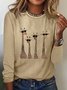 T-shirts Décontracté Printemps / Automne Cerf Quotidien Ample Manches Longues Col Rond Régulier Élasticité moyenne pour Femmes