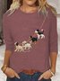T-shirts Femmes Décontracté Printemps / Automne Chien Quotidien Ample Manches Longues Col Rond Régulier Droit