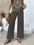 Deux Pièces Ensembles Femmes Décontracté Été Petites fleurs Polyester Col Carré Naturel Quotidien Top Avec Pantalons Régulier