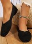 Chaussures à Tige Basse Femmes Décontracté Plain Toutes Les Saisons Quotidien Coton Tissu de Maille Caoutchouc à Enfiler Chaussures à Tige Basse