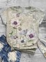 T-shirts Femmes Décontracté Floral Été Ample Jersey Régulier Droit Régulier Élasticité moyenne