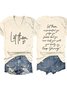 T-shirts Décontracté Été Lettres de texte Polyester Micro-élasticité Quotidien Manches Courtes Col Rond Régulier pour Femmes
