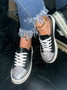 Chaussures de skate Décontracté Plain Toutes Les Saisons à Talon Plat Bout Rond PU Caoutchouc à Lacets Forage à chaud pour Femmes