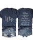 T-shirts Décontracté Été Lettres de texte Polyester Micro-élasticité Quotidien Manches Courtes Col Rond Régulier pour Femmes