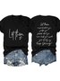 T-shirts Décontracté Été Lettres de texte Polyester Micro-élasticité Quotidien Manches Courtes Col Rond Régulier pour Femmes