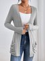 Kimono Femmes Décontracté Plain Printemps / Automne Naturel Standard Mi-long Droit Régulier Non