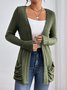 Kimono Femmes Décontracté Plain Printemps / Automne Naturel Standard Mi-long Droit Régulier Non
