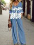 Deux Pièces Ensembles Femmes Décontracté Plaid Printemps / Automne Polyester Naturel Quotidien 1 jeu Top Avec Pantalons Droit