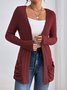 Kimono Femmes Décontracté Plain Printemps / Automne Naturel Standard Mi-long Droit Régulier Non