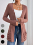 Kimono Femmes Décontracté Plain Printemps / Automne Naturel Standard Mi-long Droit Régulier Non