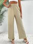 Pantalons Décontracté Plain Printemps / Automne Polyester Naturel Quotidien Ample Droit Régulier pour Femmes