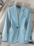 Blazers Décontracté Plain Printemps / Automne Naturel Aucune élasticité Quotidien Ample Régulier Droit pour Femmes
