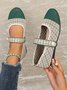 Chaussures à Tige Basse Décontracté Bloc de Couleur Toutes Les Saisons Quotidien à Talon Plat Coton Caoutchouc à Enfiler Chaussures à Tige Basse pour Femmes