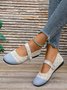 Chaussures à Tige Basse Décontracté Bloc de Couleur Toutes Les Saisons Quotidien à Talon Plat Coton Caoutchouc à Enfiler Chaussures à Tige Basse pour Femmes