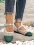 Chaussures à Tige Basse Décontracté Bloc de Couleur Toutes Les Saisons Quotidien à Talon Plat Coton Caoutchouc à Enfiler Chaussures à Tige Basse pour Femmes