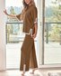 Deux Pièces Ensembles Décontracté Plain Été Naturel à Haute Élasticité Quotidien Demi Manche Top Avec Pantalons Régulier pour Femmes