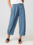 Pantalons Femmes Décontracté Plain Printemps / Automne Coton Naturel Quotidien Ample Long Régulier